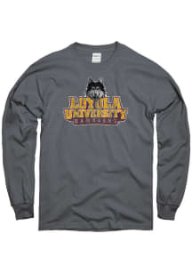 Loyola Ramblers Charcoal Big Logo Long Sleeve T Shirt