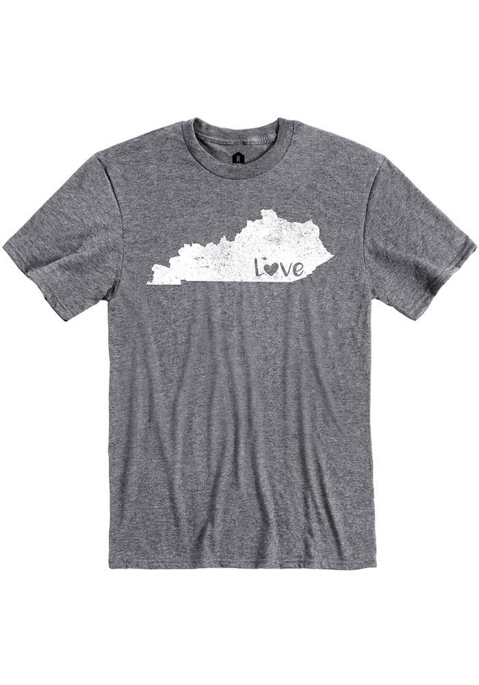Kentucky Grey State Shape Love Short Sleeve T Shirt
