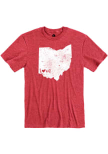 Ohio  Red State Shape Love Short Sleeve T Shirt