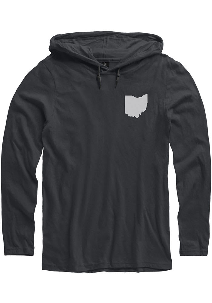 Ohio Black State Shape Long Sleeve Light Weight Hood