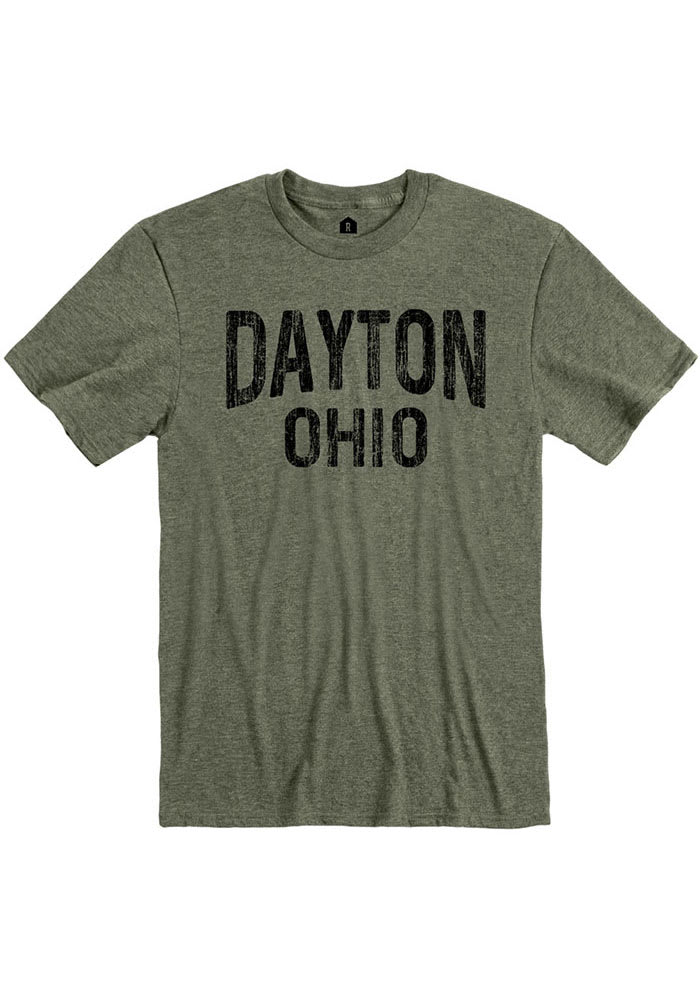 Dayton Olive Green Wordmark Short Sleeve T Shirt