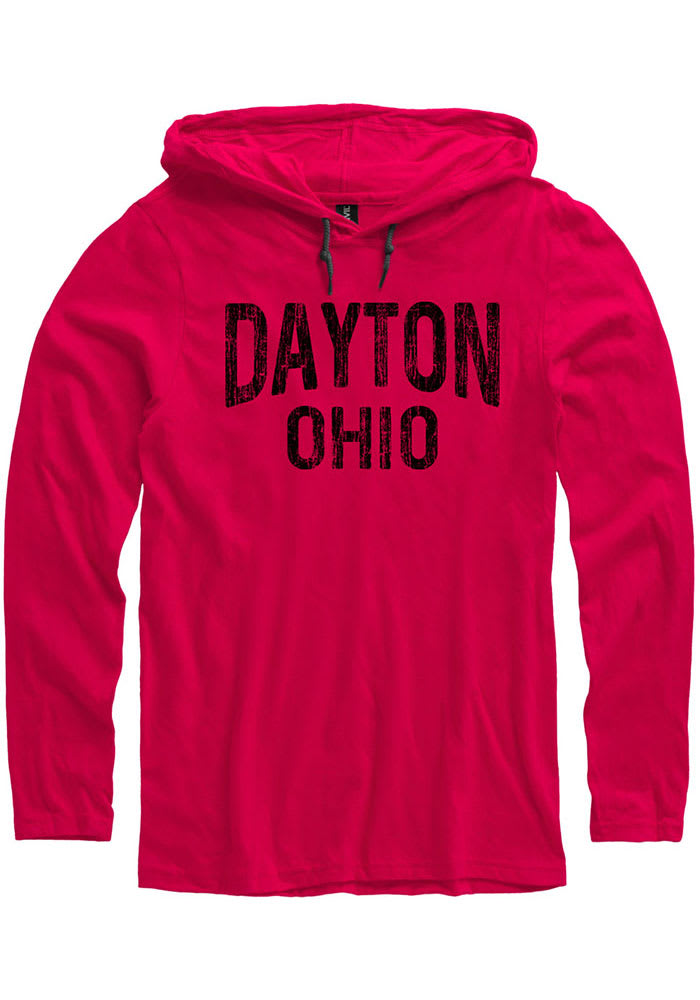 Dayton Red Wordmark Long Sleeve Light Weight Hood