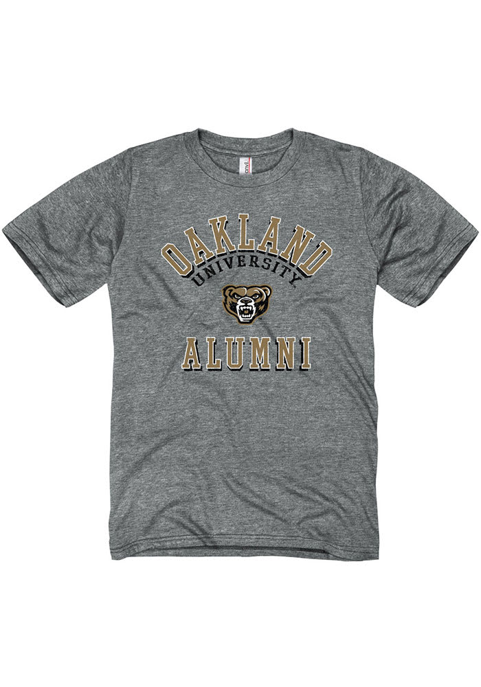 Oakland University Golden Grizzlies Grey Heathered Alumni Short Sleeve Fashion T Shirt