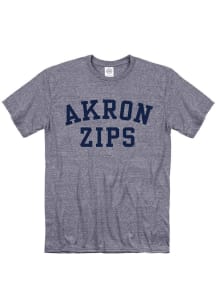 Akron Zips Navy Blue Snow Heather Team Name Short Sleeve T Shirt
