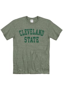 Cleveland State Vikings Green Snow Heather Team Name Short Sleeve T Shirt