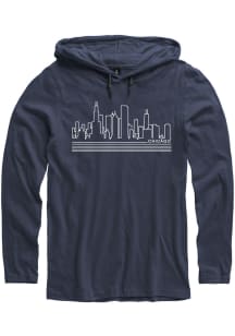 Chicago Navy Skyline Long Sleeve Light Weight Hood