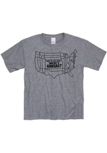 Kansas Youth Grey What Do You Mean Short Sleeve T Shirt