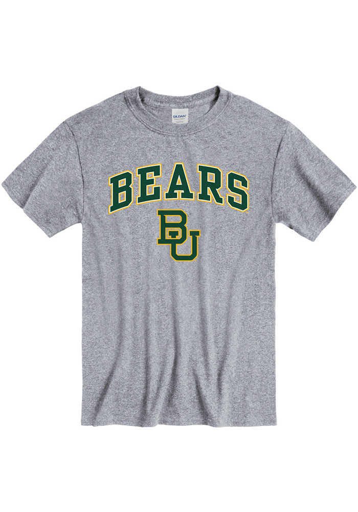Baylor Bears Grey Arch Mascot Short Sleeve T Shirt