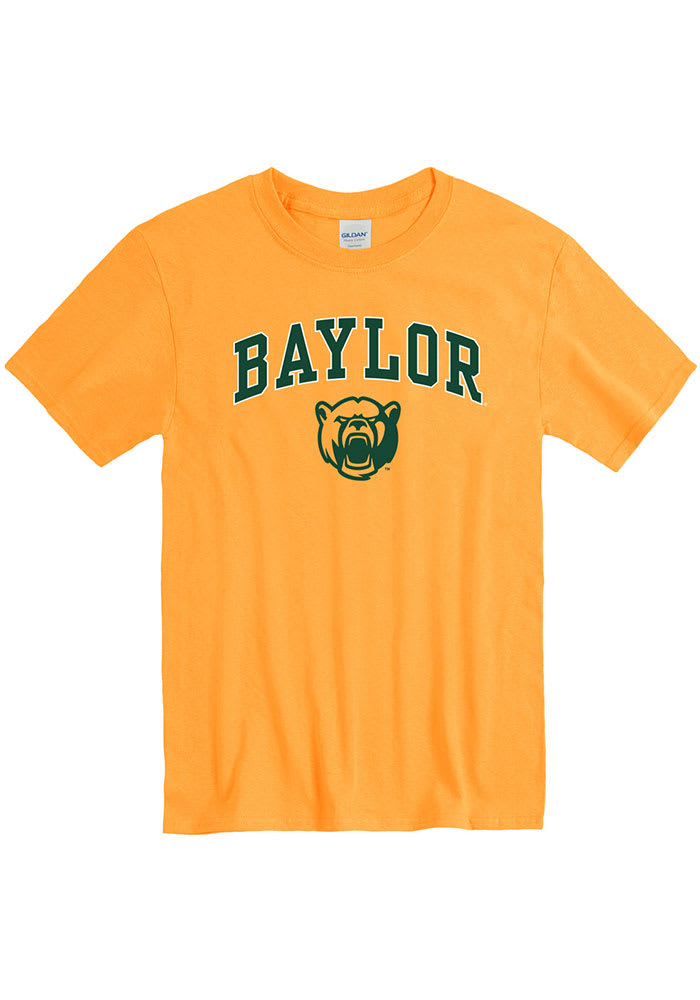 Baylor Bears Gold Arch Mascot Short Sleeve T Shirt