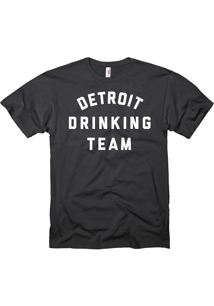 Detroit Black Drinking Team Short Sleeve T Shirt