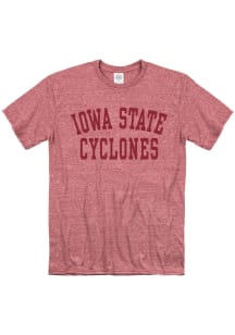 Iowa State Cyclones Red Snow Heather Team Name Short Sleeve T Shirt