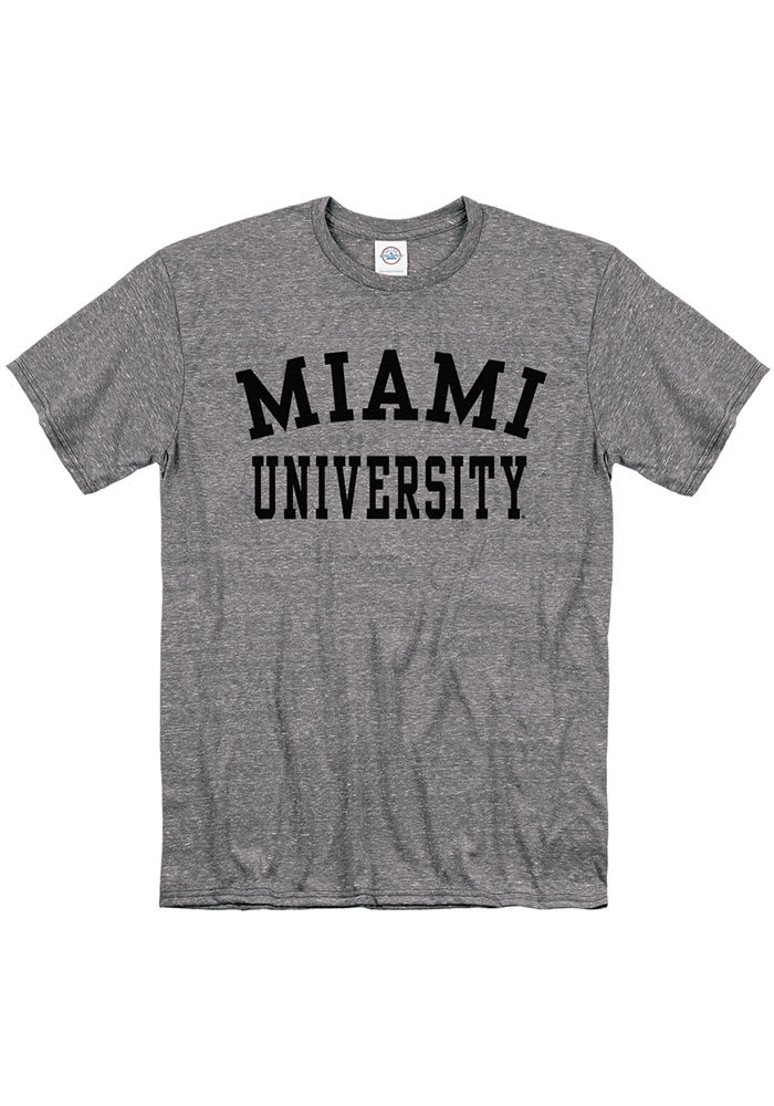 Miami RedHawks Grey Snow Heather Team Name Short Sleeve T Shirt