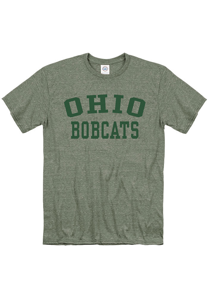 Ohio Bobcats Green Snow Heather Team Name Short Sleeve T Shirt