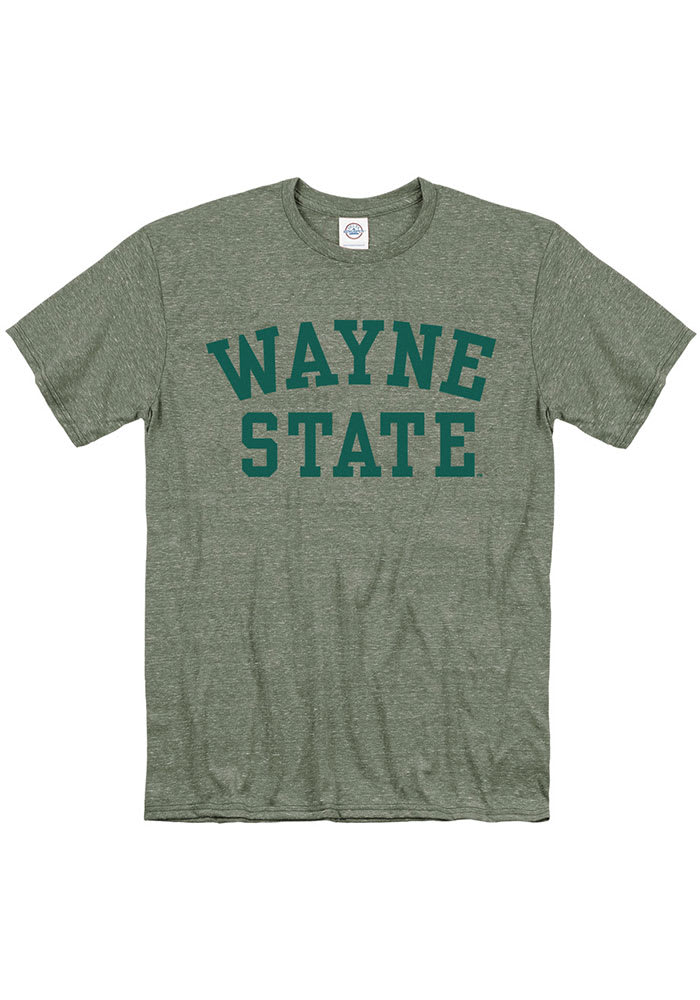 Wayne State Warriors Green Snow Heather Team Name Short Sleeve T Shirt