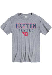 Dayton Flyers Grey Worn Out Short Sleeve T Shirt