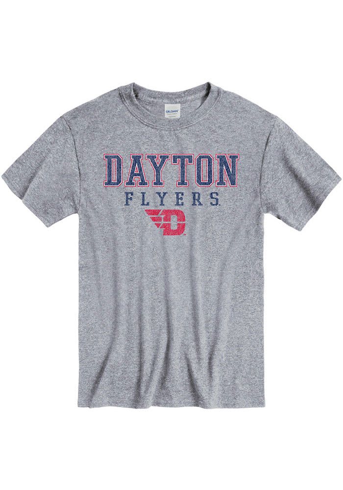 Dayton Flyers Grey Worn Out Short Sleeve T Shirt