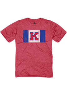 Kansas Jayhawks Red Flag Short Sleeve Fashion T Shirt
