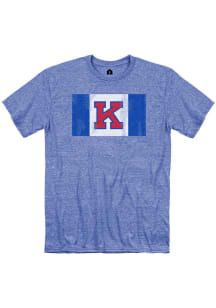Kansas Jayhawks Blue Flag Short Sleeve Fashion T Shirt