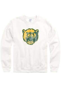 Baylor Bears Mens White Distress Big Logo Long Sleeve Crew Sweatshirt