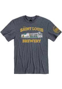 Schlafly Heather Navy Brewery Building Short Sleeve T Shirt