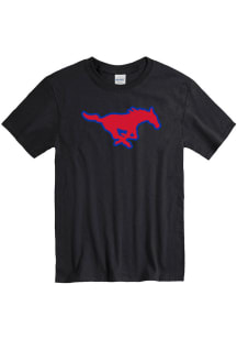SMU Mustangs Black Big Logo Short Sleeve T Shirt