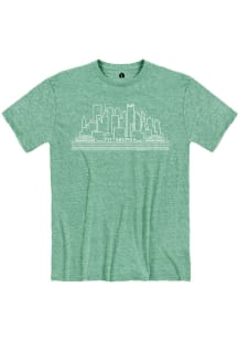 Pittsburgh Heather Green Skyline Short Sleeve T Shirt