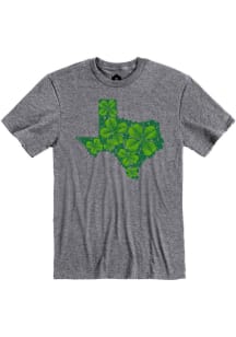 Texas Heather Graphite Shamrock State Shape Short Sleeve T Shirt