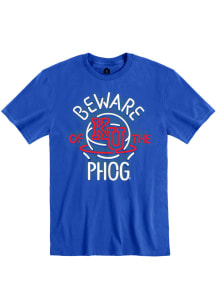 Rally Kansas Jayhawks Blue Beware of the Phog Neon Short Sleeve Fashion T Shirt