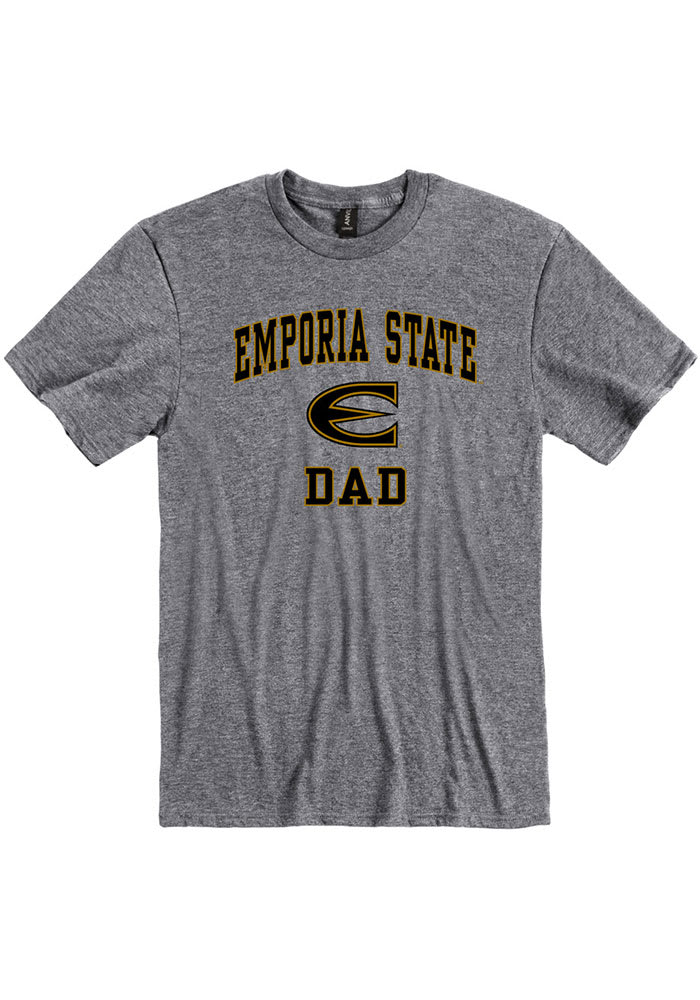 Emporia State Hornets Grey Dad Graphic Short Sleeve T Shirt