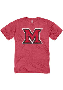 Miami RedHawks Red Big Logo Short Sleeve T Shirt