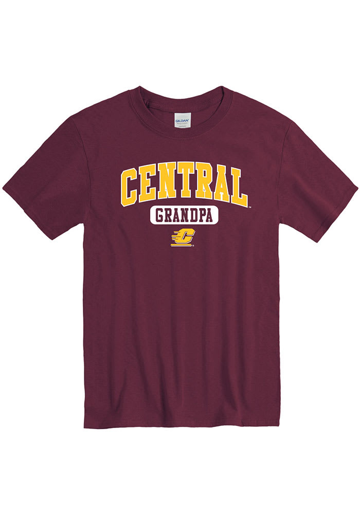 Central Michigan Chippewas Maroon Grandpa Graphic Short Sleeve T Shirt