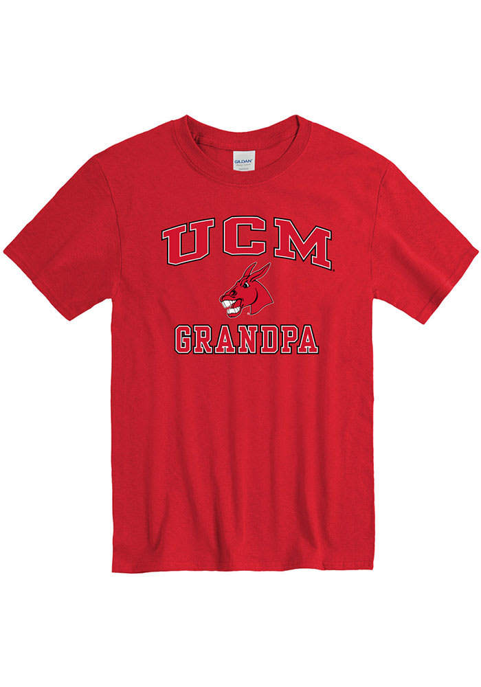 Central Missouri Mules Red Grandpa Graphic Short Sleeve T Shirt