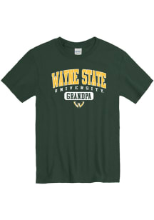 Wayne State Warriors Green Grandpa Graphic Short Sleeve T Shirt