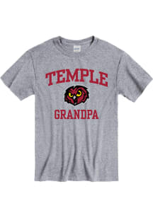 Temple Owls Grey Grandpa Graphic Short Sleeve T Shirt