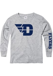 Dayton Flyers Youth Grey Big Logo Long Sleeve T-Shirt