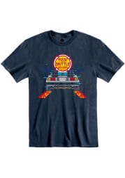 Pizza Shuttle Navy BTTF On Time 80s Pixelated Short Sleeve T-Shirt