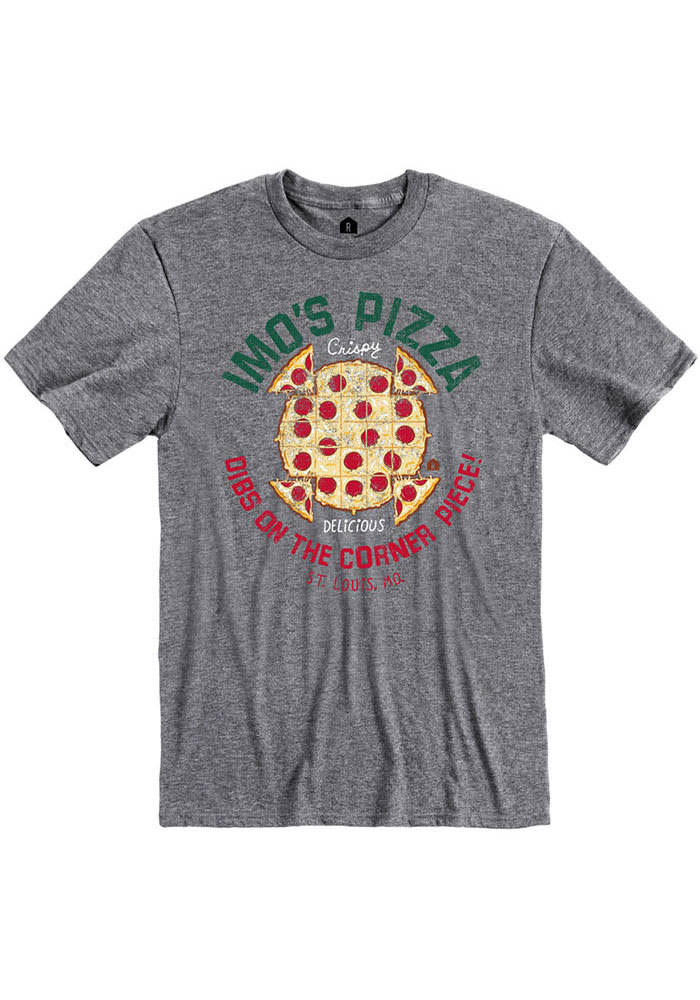 Imo's Pizza Heather Graphite Call the Corner Piece Short Sleeve T-Shirt