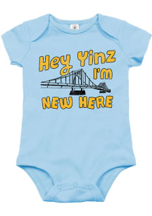 Pittsburgh Baby Blue Yinz Im New Here Short Sleeve One Piece