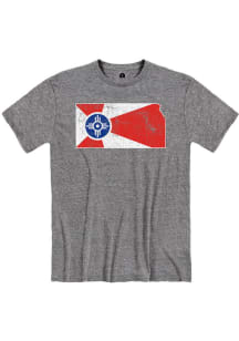 Wichita Graphite Snow Heather City Flag Short Sleeve T-Shirt
