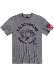 Rally Kansas City Monarchs Grey Municipal Stadium Short Sleeve Fashion T Shirt