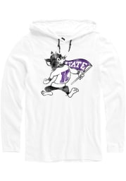 Rally K-State Wildcats Mens White Distressed Willie Long Sleeve Hoodie