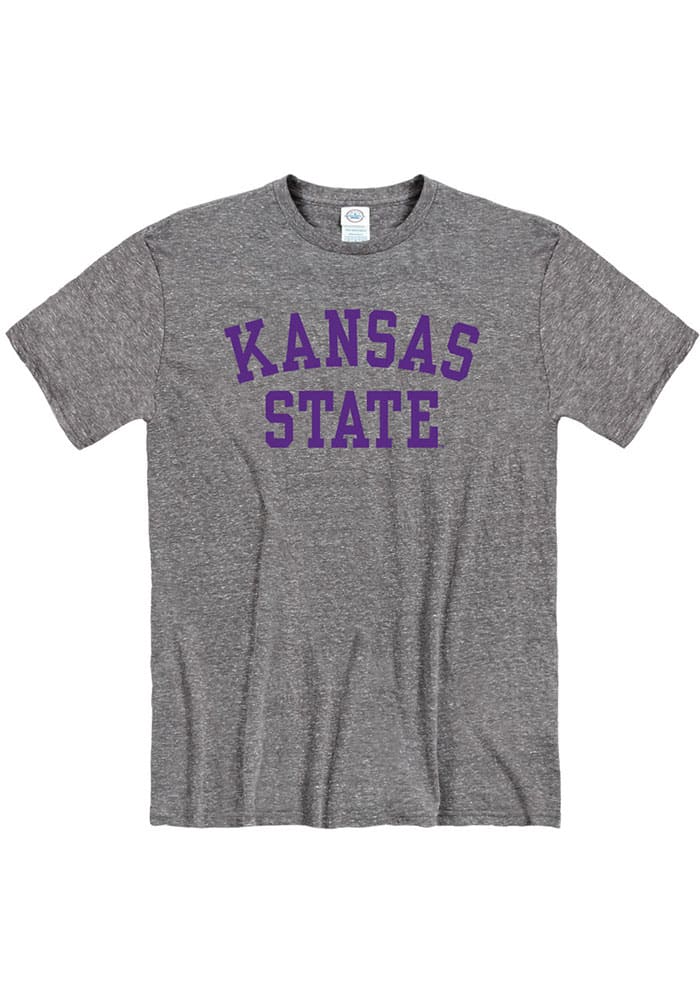 K-State Wildcats Charcoal Arch Name Short Sleeve T Shirt