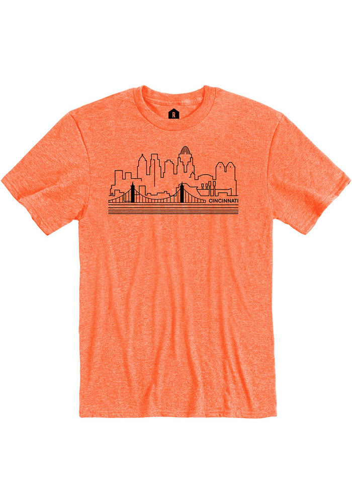 Cincinnati Heather Orange Skyline Short Sleeve T-Shirt