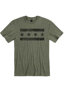 Chicago Heather City Green City Flag Short Sleeve T-Shirt