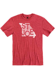 St. Joe Heather Red State Shape Short Sleeve T-Shirt