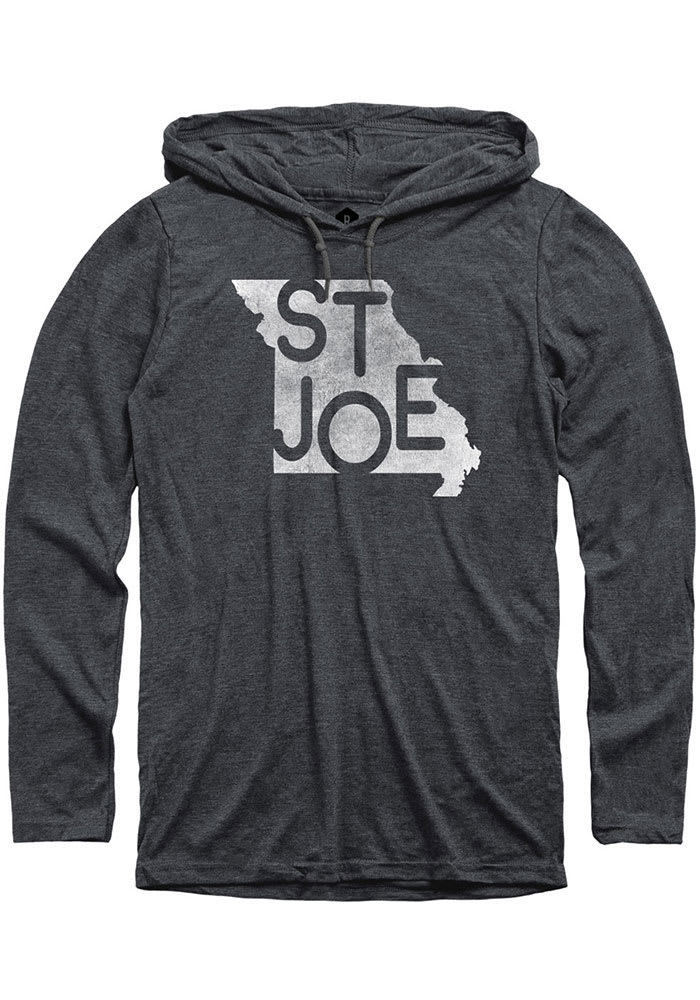 St. Joe Heather Dark Grey State Shape T-Shirt Hood