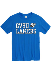 Grand Valley State Lakers Blue Flat Name Mascot Short Sleeve T Shirt