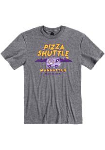 Pizza Shuttle Heather Graphite Manhattan Van Short Sleeve T-Shirt