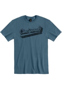 Cincinnati Slate Blue Peace Sign Short Sleeve T-Shirt