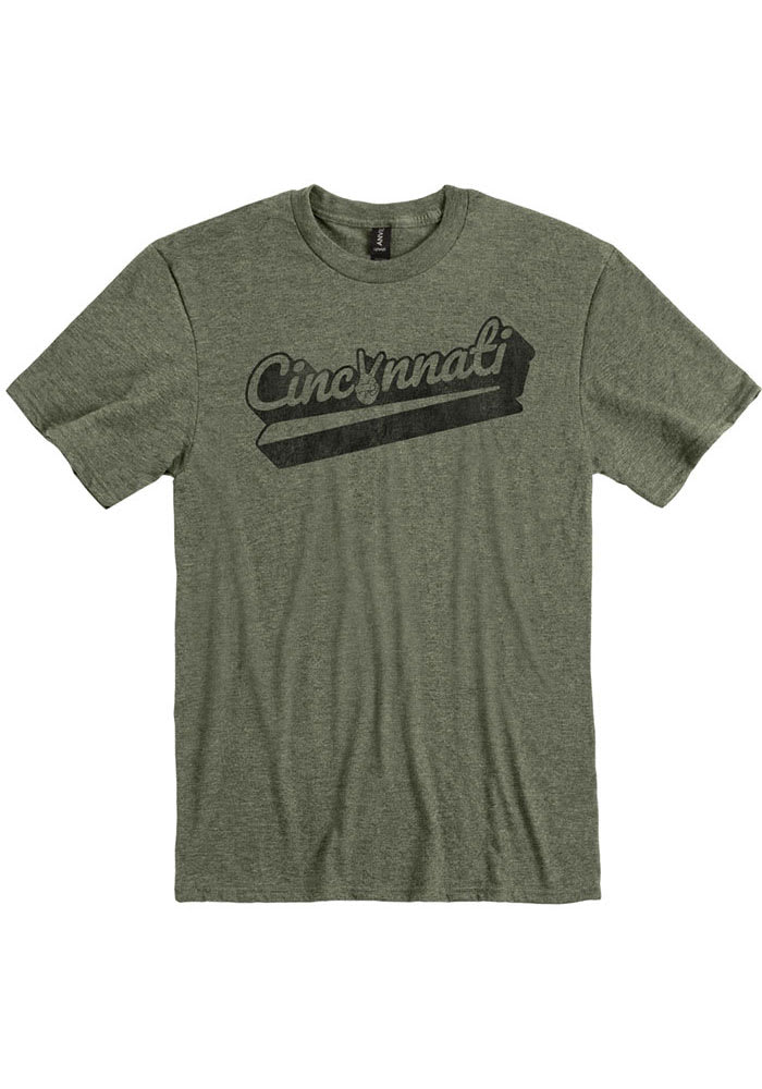 Cincinnati Heather City Green Peace Sign Short Sleeve T-Shirt